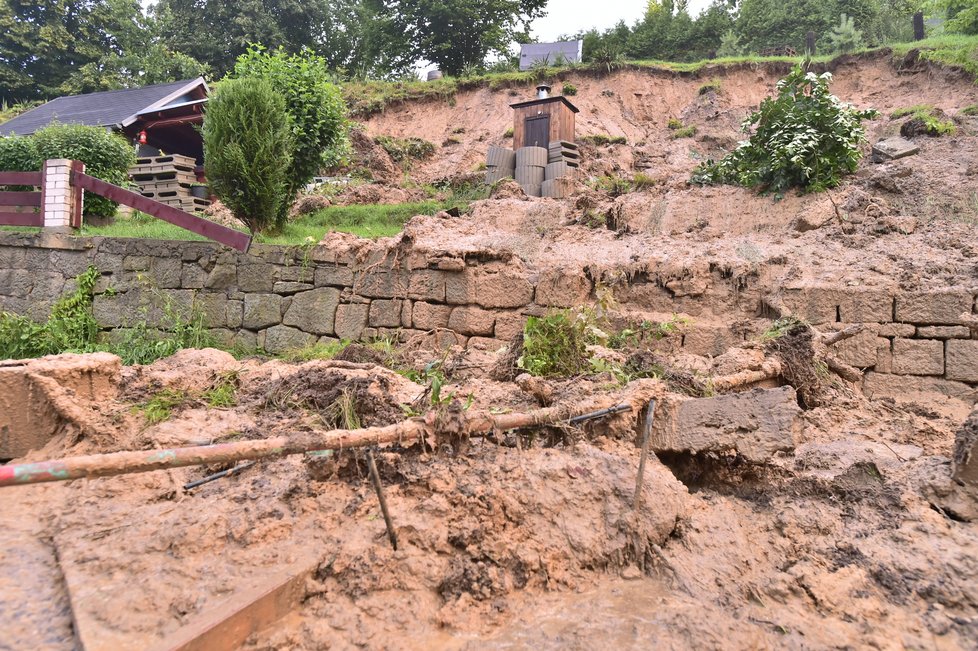 Silné deště a bouřky zaplavily části Ústeckého kraje (17.7.2021)