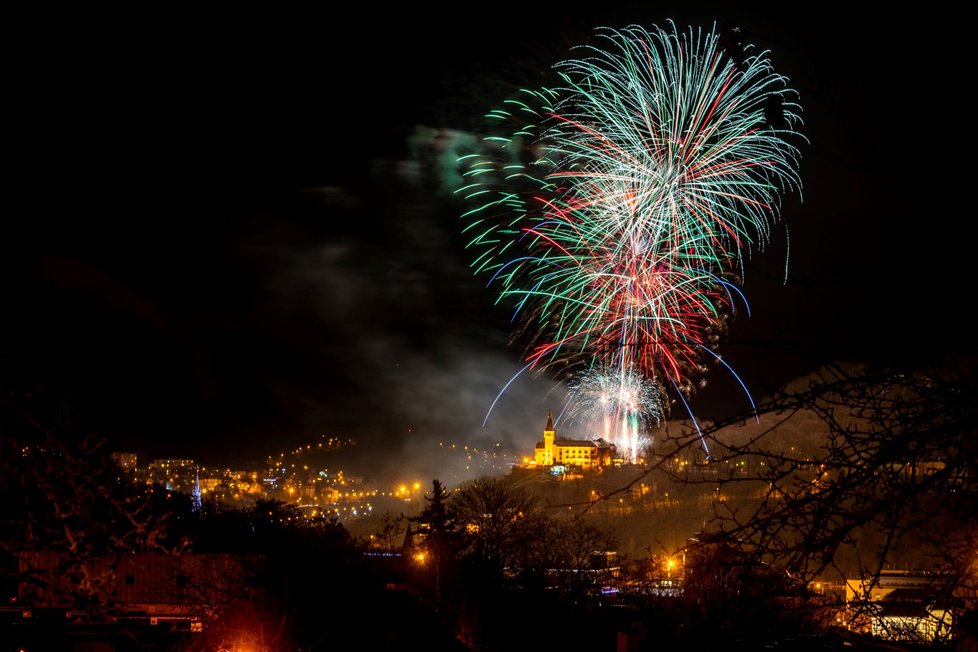 Nový rok 2022: Ohňostroj v Ústí nad Labem (1.1.2022)