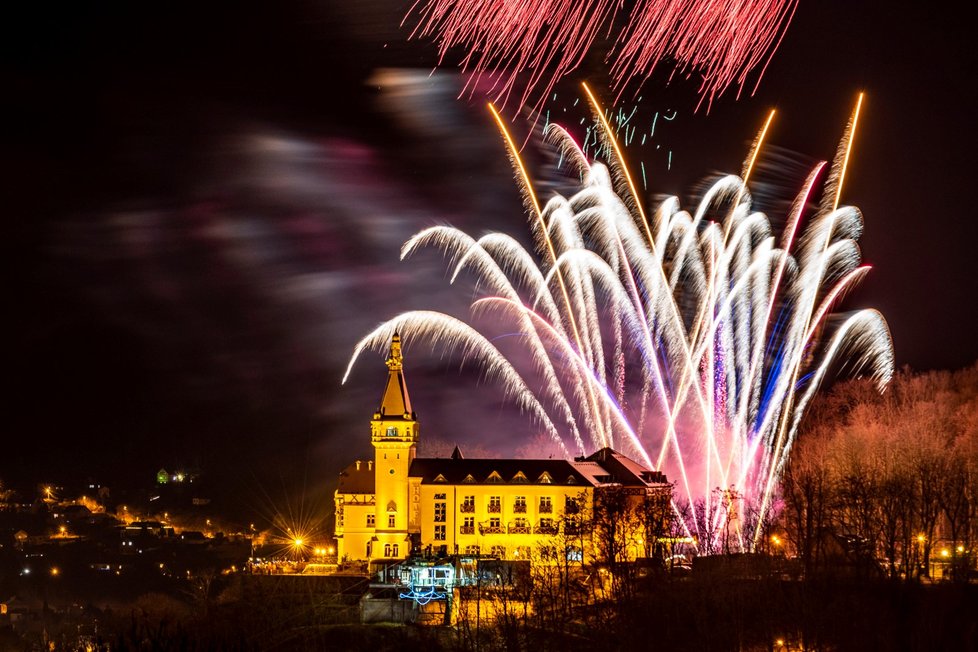 Nový rok 2022: Ohňostroj v Ústí nad Labem (1.1.2022)