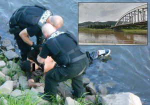 Muž v Ústí nad Labem skočil z mostu do Labe. Chtěl spáchat sebevraždu.
