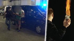 Pražští policisté zadrželi muže, který hodil oknem do ubytovny zápalnou lahev. Ta se naštěstí nerozbila a nevybuchla.