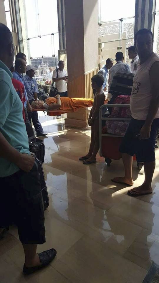 Zraněné turistky po útoku v Hurghadě.