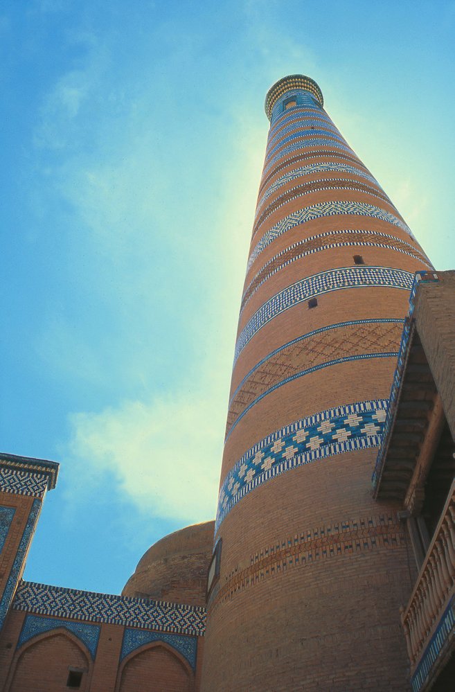 Minaret Islam Hodža v Chivě měří 45 metrů