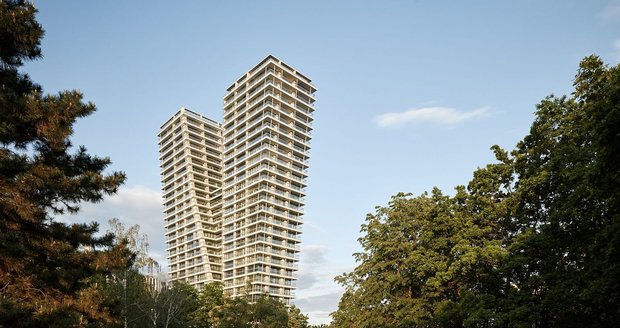 V Tower je se svými 30 patry největší bytový dům v Česku