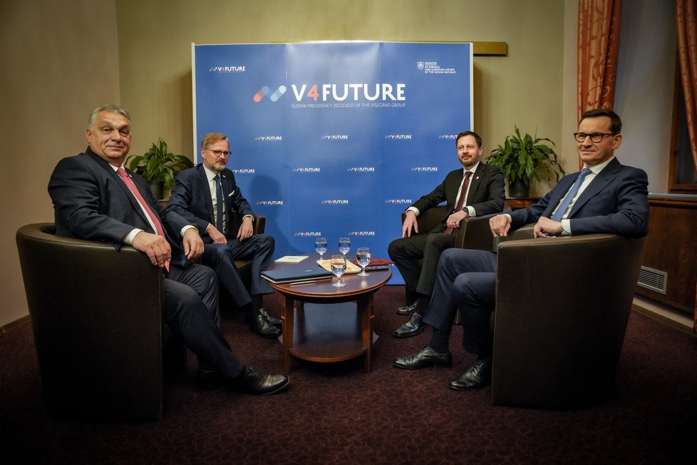 Jednání premiérů V4 v Košicích, (24.11.2022).