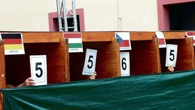 Mezinárodní porota seděla zády k soutěžícím. Body tak porotci přidělovali výhradně zvukům.