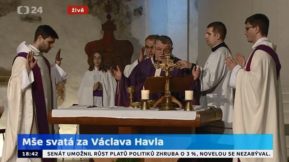 Mše za Václava Havla v kostele sv. Anny, 18. prosince 2014