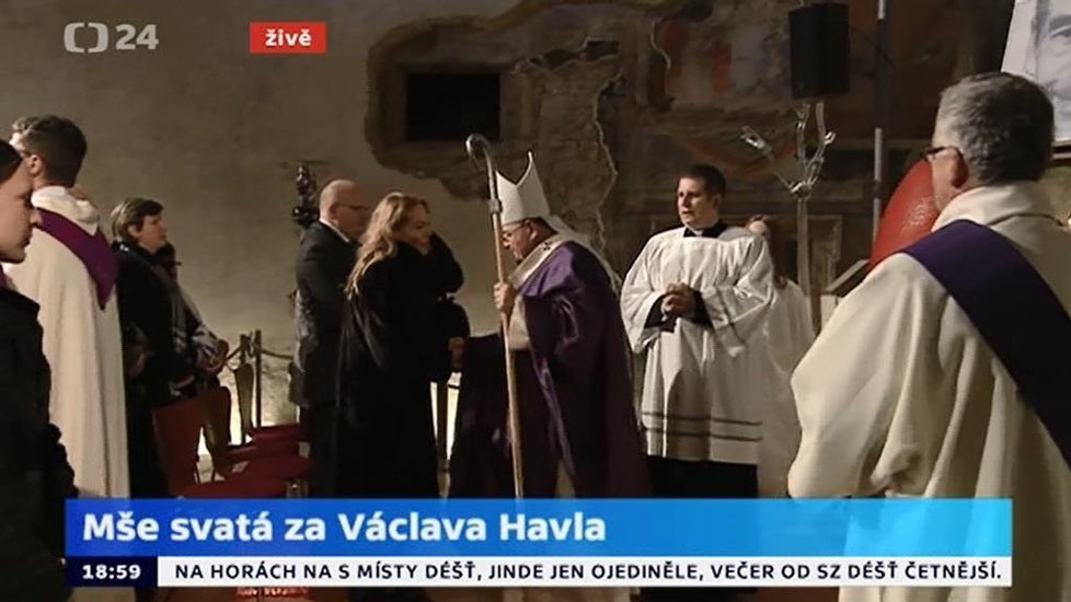 Mše za Václava Havla v kostele sv. Anny, 18. prosince 2014