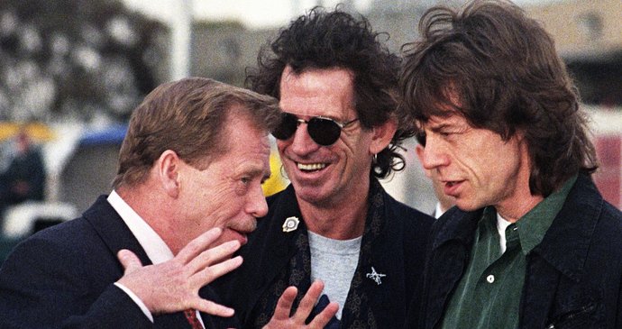 Václav Havel s Rolling Stones v Praze