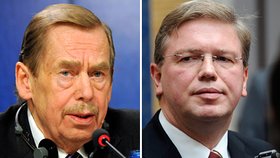 Bývalý prezident Václav Havel (vlevo) je ke komunistické minulosti kandidáta na eurokomisaře Štefana Füleho shovívavý