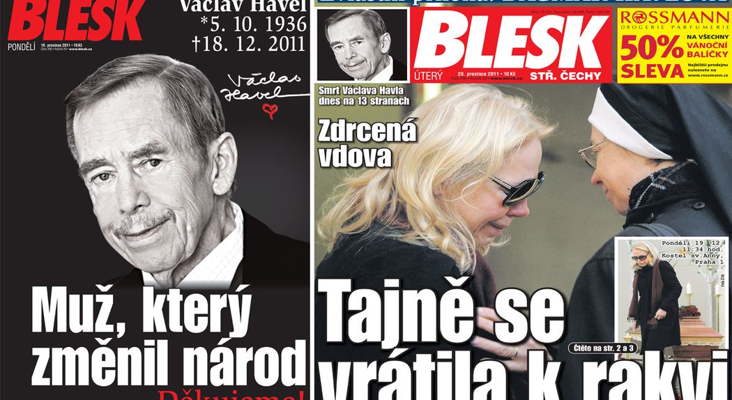 Rok 2011 - 18. 12. zemřel prezident Václav Havel