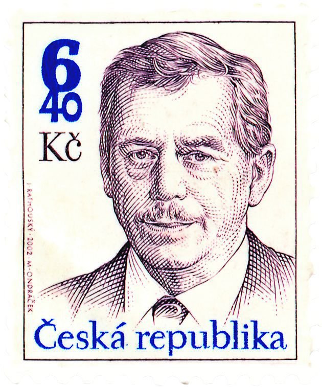 Václav Havel na známce.