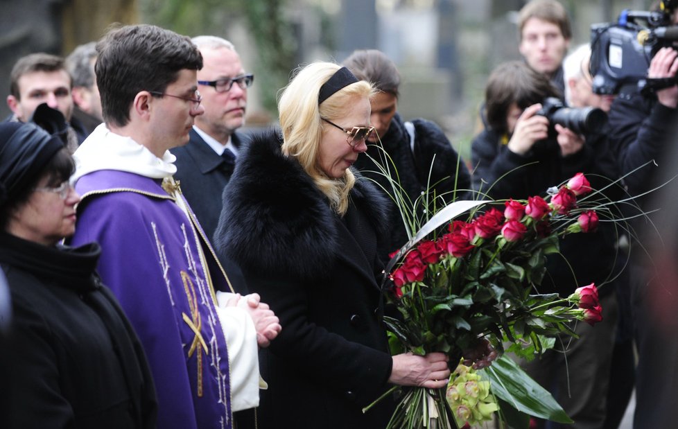 Dagmar Havlová na pohřbu Václava Havla