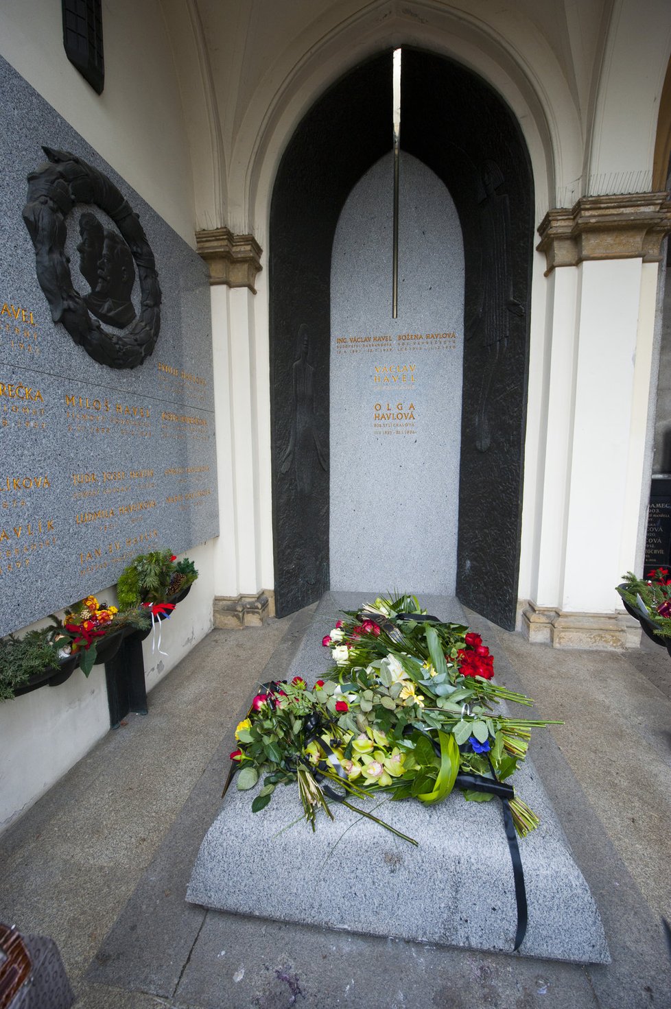 Hrobka, kde byl Václav Havel uložen