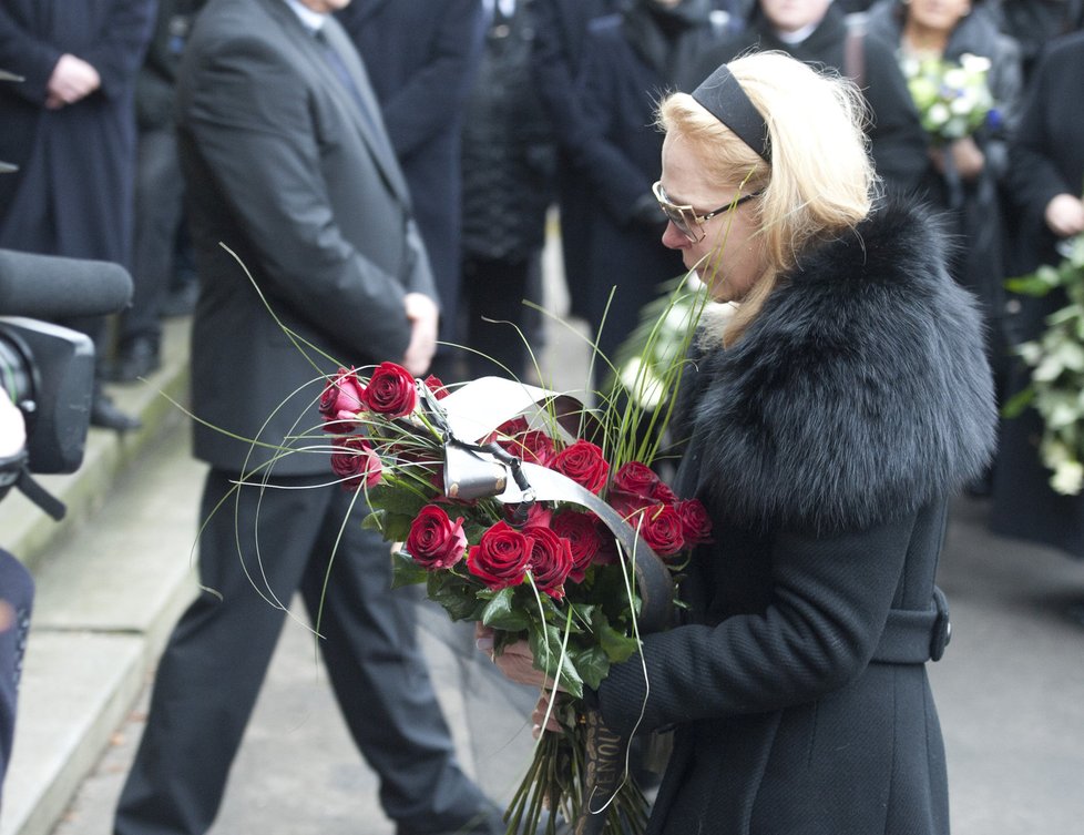 Dagmar Havlová na pohřbu Václava Havla