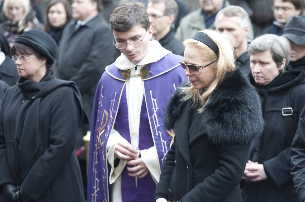 Dagmar Havlová na pohřbu Václava Havla