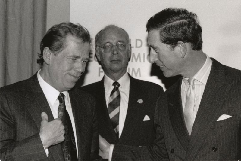 1992 World Economic Forum - Vaclav Havel, Klaus Schwab, HRH The Prince
