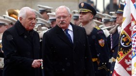 Václav Klaus přijal na Hradě svého slovenského protějška Gašparoviče