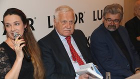 Exprezident Václav Klaus křtil čtvrtou knihu svých zápisků z cest (16. 4. 2019)