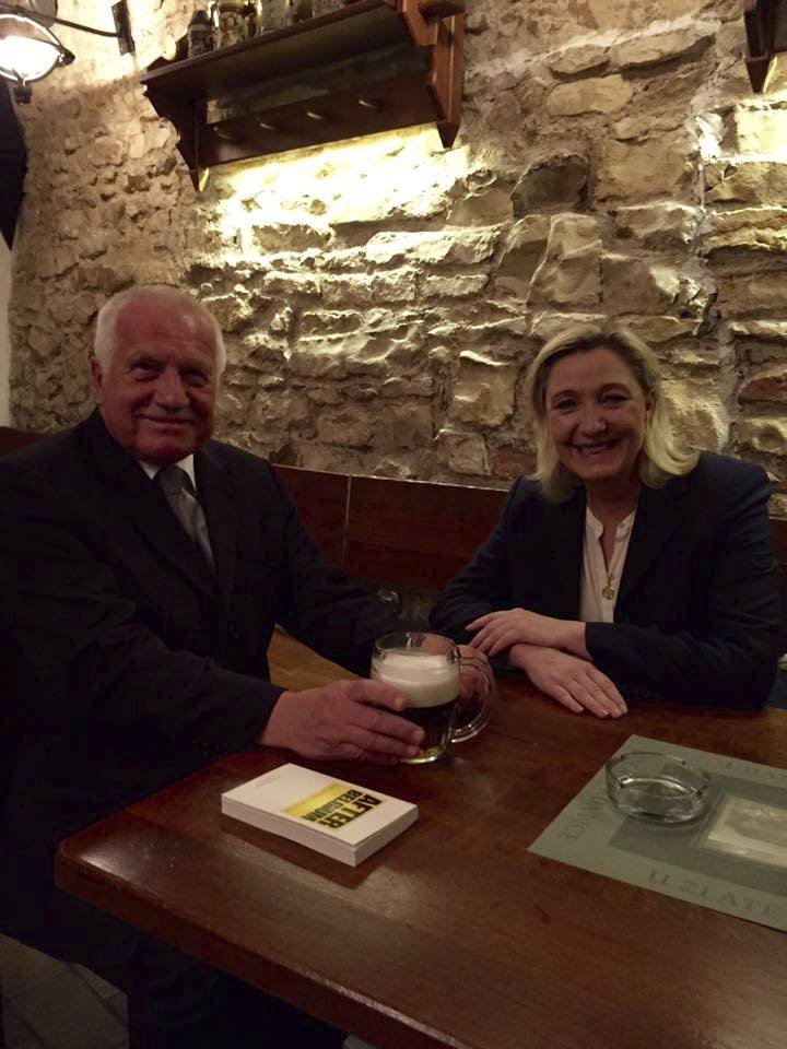 Václav Klaus se setkal s francouzskou nacionalistkou Marine Le Pen