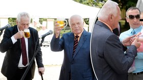 Zahradní oslava Václava Klause: Přijel prezident Zeman i syn Václav s rodinou