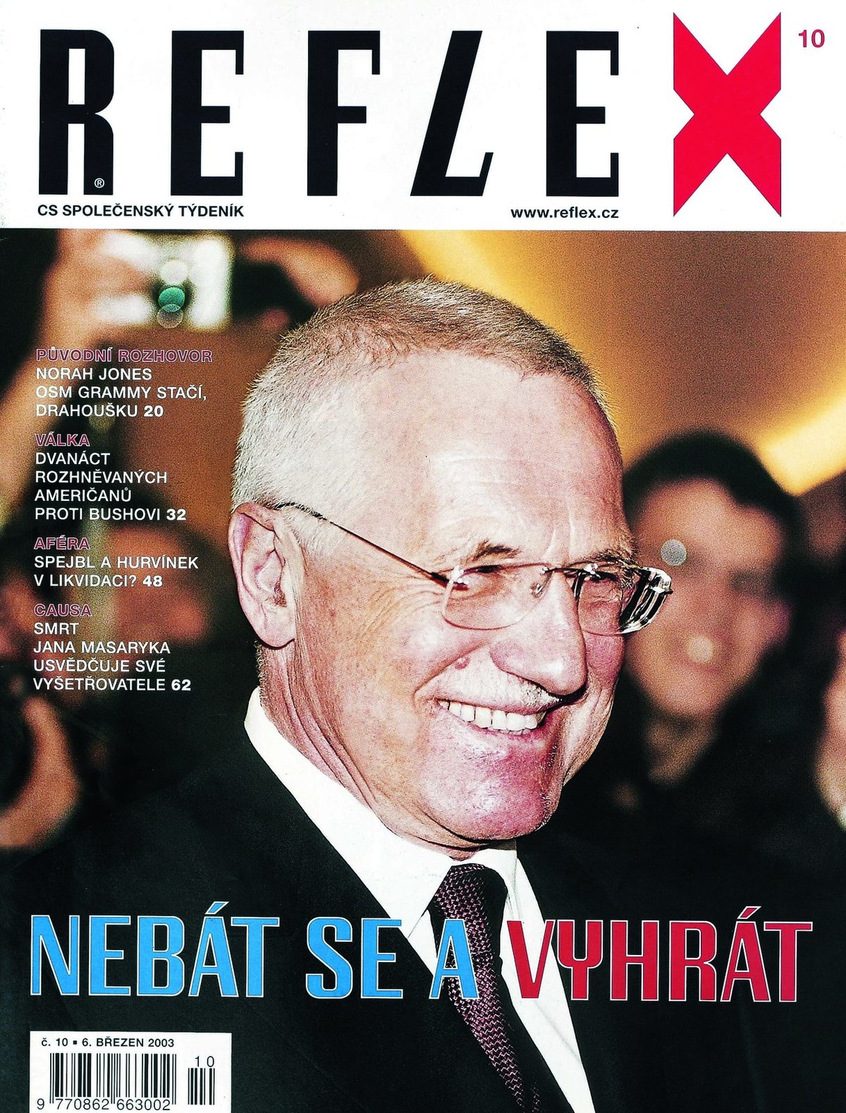 Václav Klaus na obálce Reflexu: 2003/10