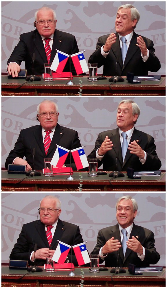Záběry z Chile, kde si prezident přivlastňuje tamní pero, už viděly miliony lidí.