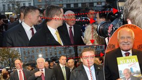 Prezident Klaus se vydal na autogramiádu, bodyguardi si ho střežili, jako oko v hlavě a ostřížími pohledy pročesávali okolí
