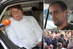 Prezident Václav Klaus hovoří po propuštění z nemocnice o nečekaném atentátu, který má na svědomí muž vpravo