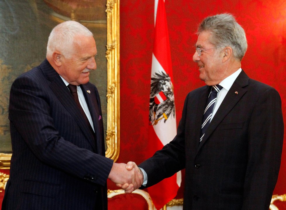 Český prezident Václav Klaus a rakouský prezident Heinz Fischer