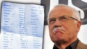 Václav Klaus má důvod mračit se: Senátoři ho dnes poslali k soudu. Vlevo tajný seznam, kdo jak hlasoval!