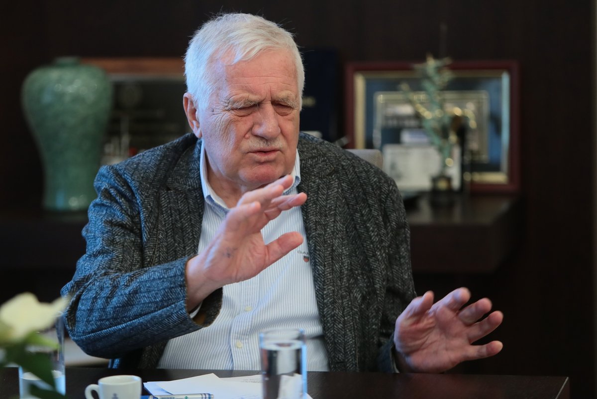 Exprezident Václav Klaus během rozhovoru pro Blesk v lednu 2021