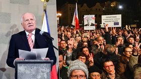 Václav Klaus se vyjádřil k alternativní akci na Staroměstském náměstí i kauze Jiřího Bradyho.