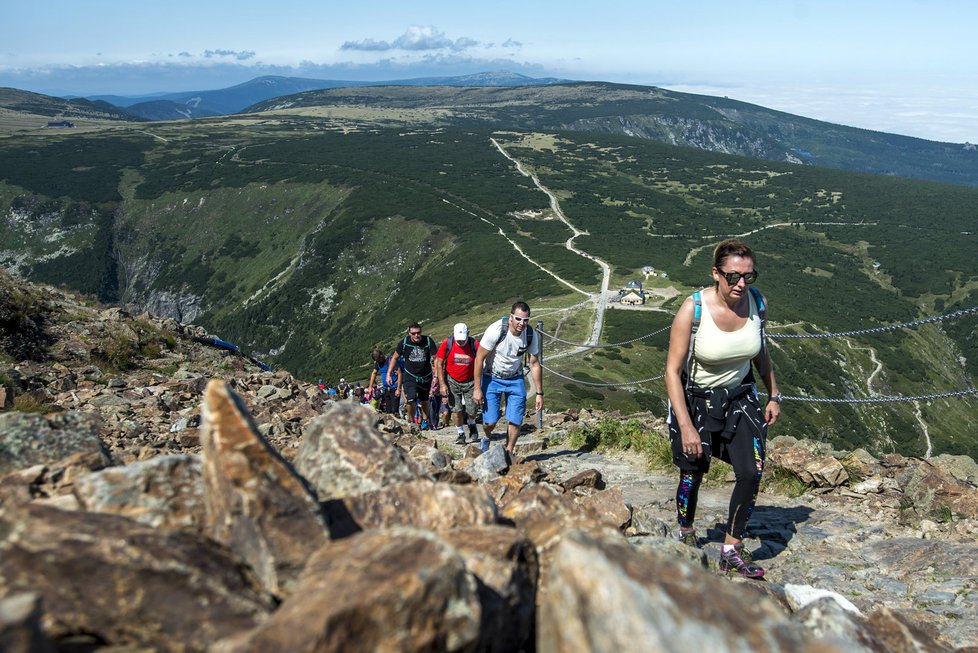 Svatovavřineckou pouť na Sněžku si nenechal 10. srpna 2017 ujít ani Václav Klaus