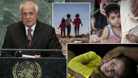 Prezident Klaus se rozpovídal o situaci v Sýrii: Vojenskou intervenci nedoporučuje. Světové organizace však přemýšlí, jak zastavit válečné běsnění, na které krutě doplácejí i děti