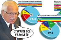 Václav Klaus míří do voleb: Otevřete oči, vracím se! Čtenáři: Radši zůstaň doma