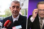 Šéf ANO Andrej Babiš a moderátor ČT Václav Moravec