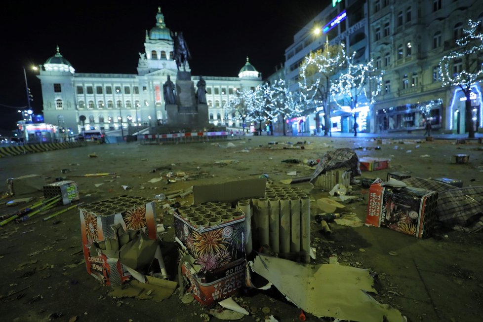 Posilvestrovský úklid v centru Prahy, 1. 1. 2019