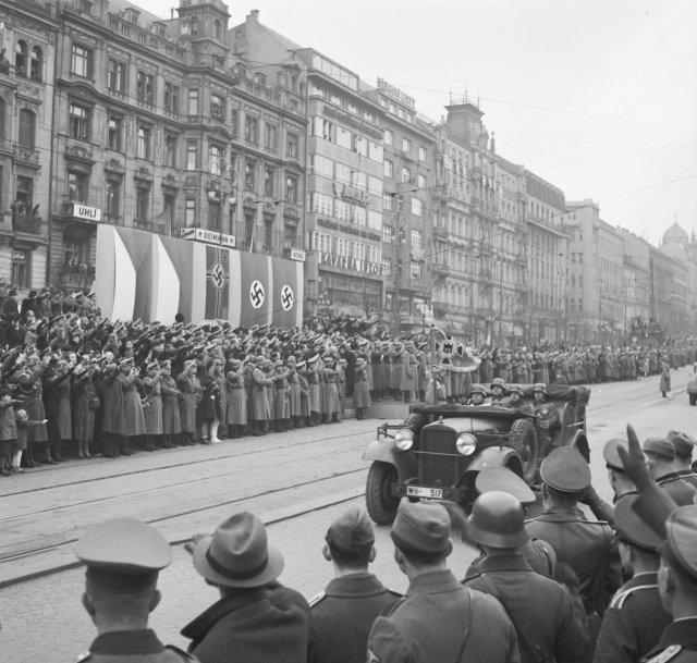 Přehlídka nacistického vojska v Praze, březen 1939.