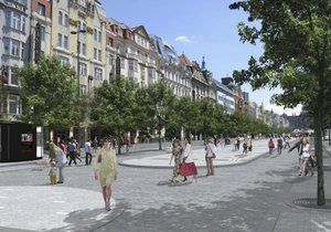Vizualizace plánovaných změn Václavského náměstí v Praze