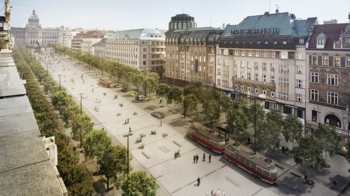 Takhle má vypadat zrekonstruované Václavské náměstí.