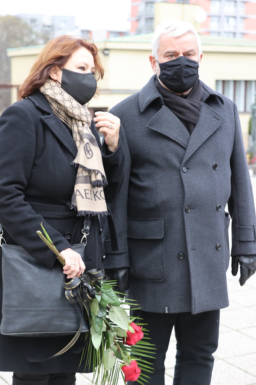 Zlata Adamovská a Petr Štěpánek na pohřbu Vadima Petrova