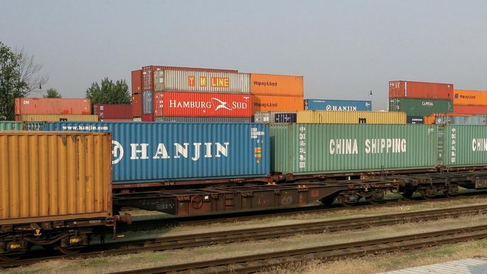 Vagóny ČD Cargo na nákladovém nádraží