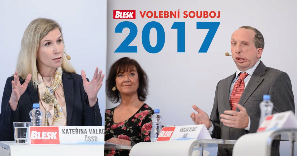 Volební souboj 2017: Zleva Kateřina Valachová (ČSSD), Marta Semelová (KSČM) a Václav Klaus ml. (ODS)
