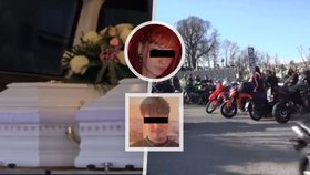 Motorkáři se přišli rozloučit s mladým párem.