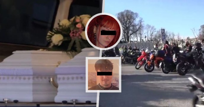 Motorkáři se přišli rozloučit s mladým párem.