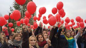 V Kyjově na Hodonínsku loni přibližně 1900 lidí vytvořilo za pomoci balonků obří květ vlčího máku. Uctili tím Den válečných veteránů.