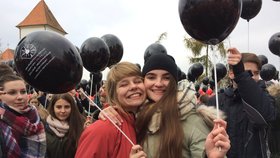 V Kyjově na Hodonínsku loni přibližně 1900 lidí vytvořilo za pomoci balonků obří květ vlčího máku. Uctili tím Den válečných veteránů.