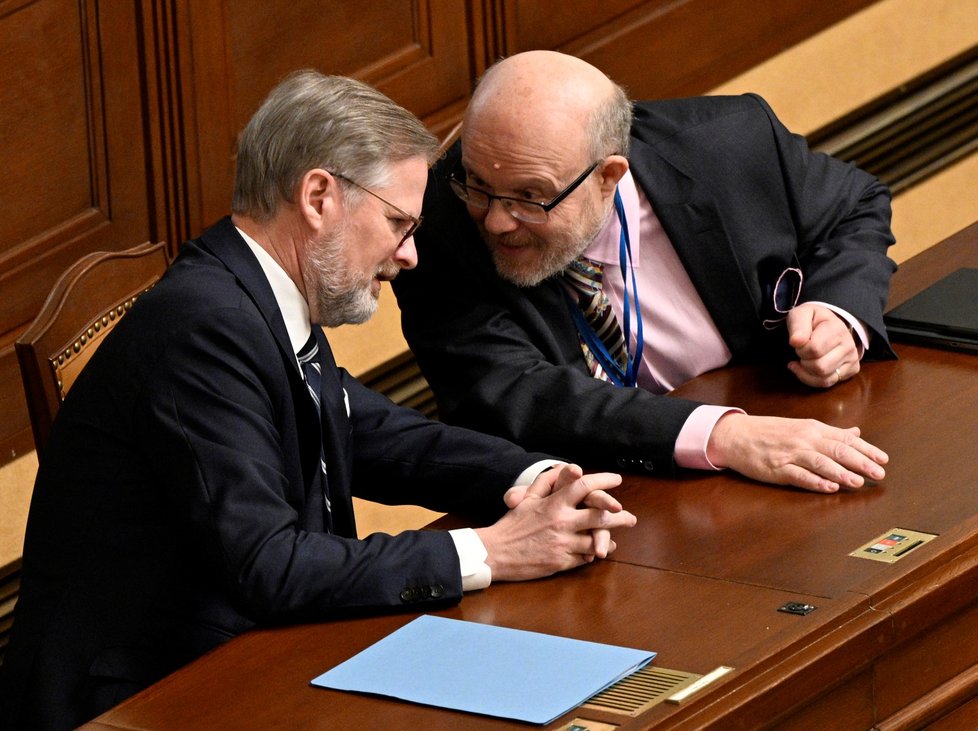 Vlastimil Válek (TOP 09 - snímky z jednání o vyslovení nedůvěry vládě, leden 2023)