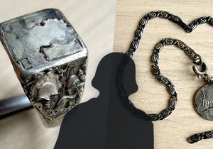 Stříbrný medailonek s vyrytým jménem Agnes a prsten našli archeologové v Ježkovicích na Vyškovsku u ostatků německého vojáka. Šlo by tak mrtvého po 76 letech identifikovat.